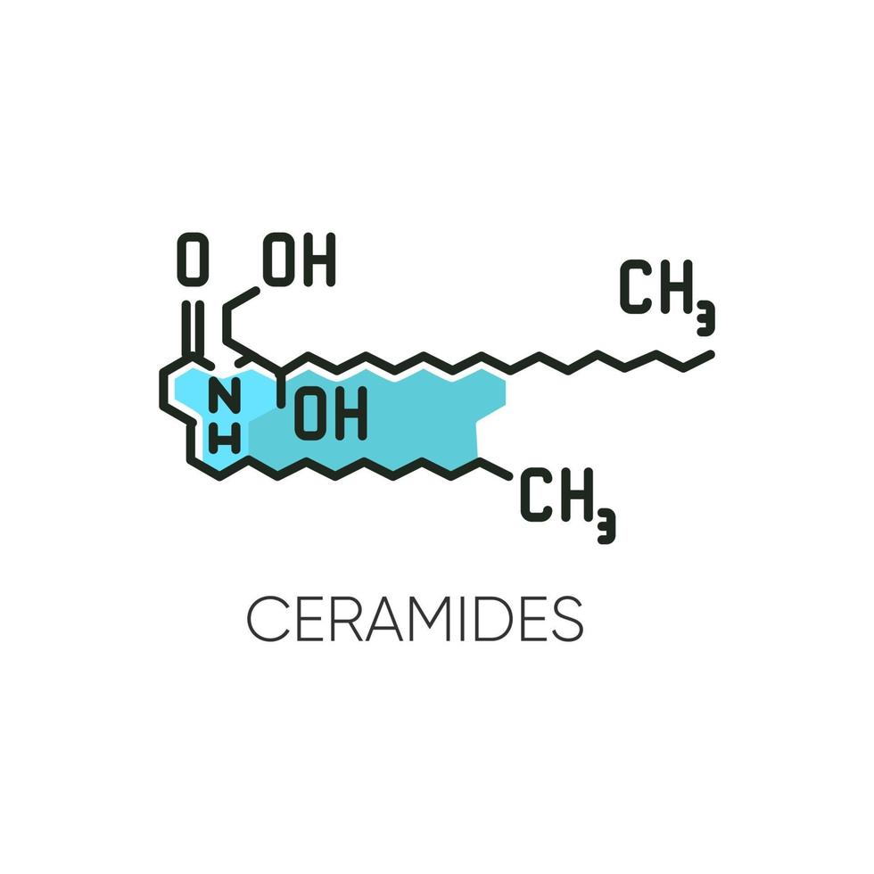 An illustration showing the structure of ceramides and their role in the skin barrier.